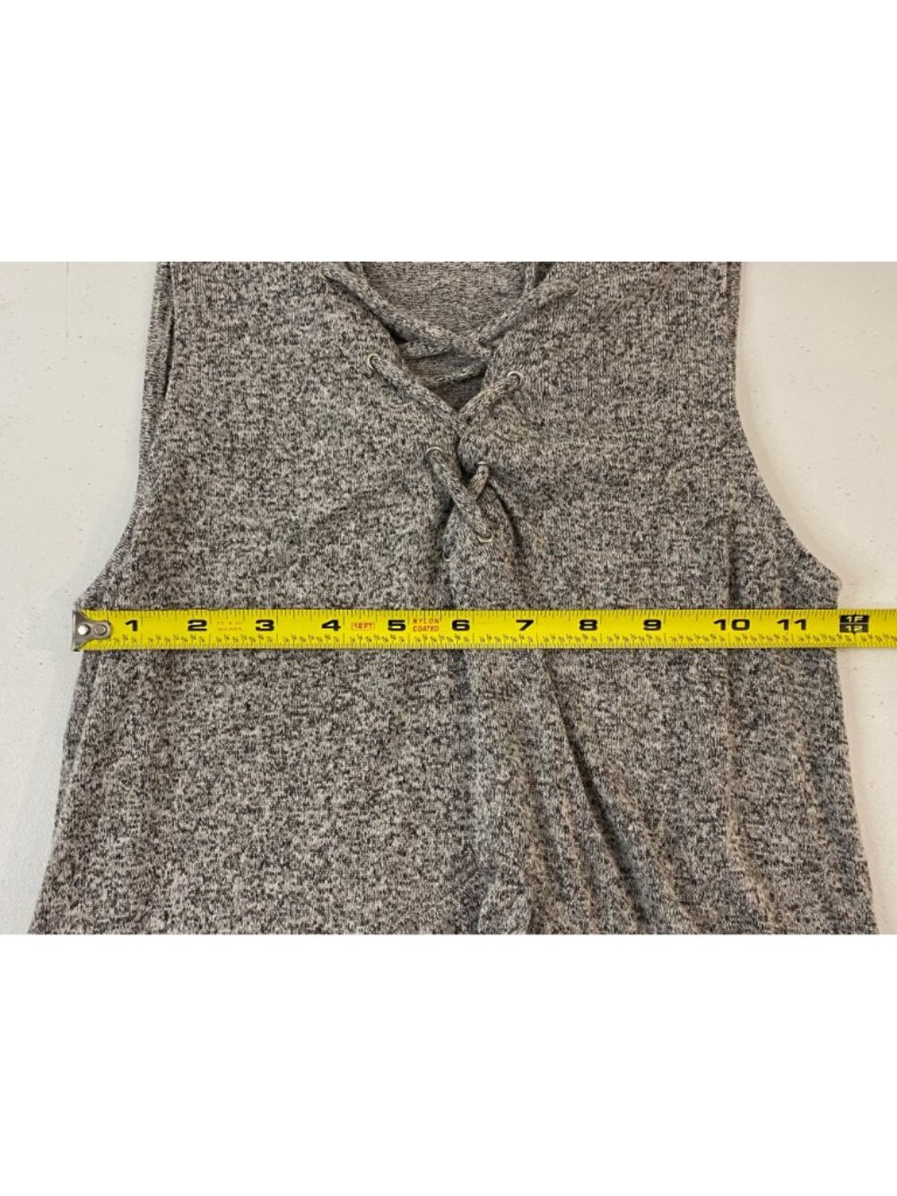 Express Girls Gray Marled Lace-Up Sleeveless Top – Size XS/TP - Picture 3 of 9